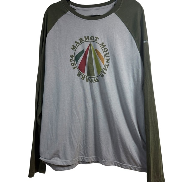 Marmot Men's Green and Gray Long Sleeve Jersey - Picture 3 of 11